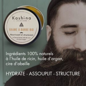 homme barbu avec baume à barbe kashina
