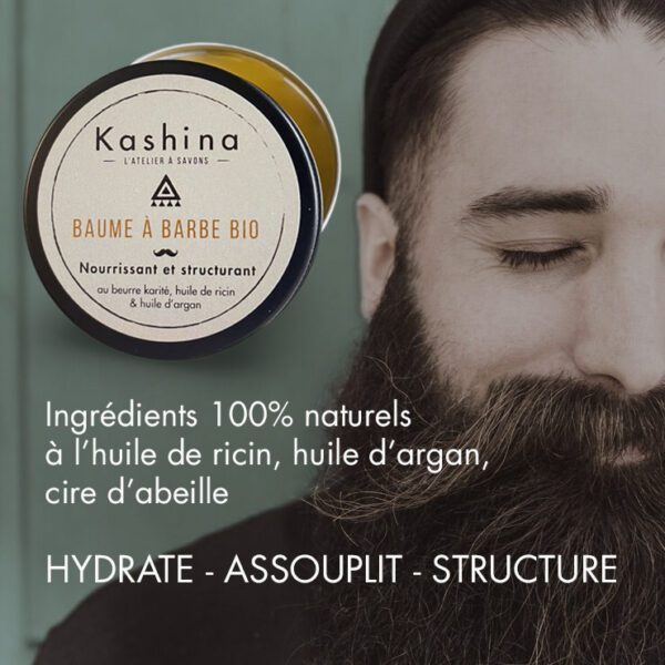 homme barbu avec baume à barbe kashina